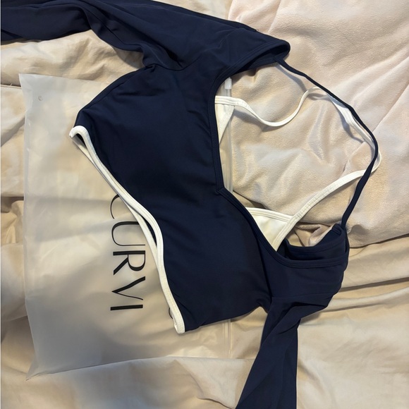 Women's Navy and White Intimate Set - Picture 2 of 3